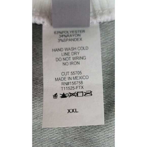 Honeyme T-Shirt Curvy Womens V-Neck Gray & Pink Striped Collar Womens XXL - Picture 5 of 6